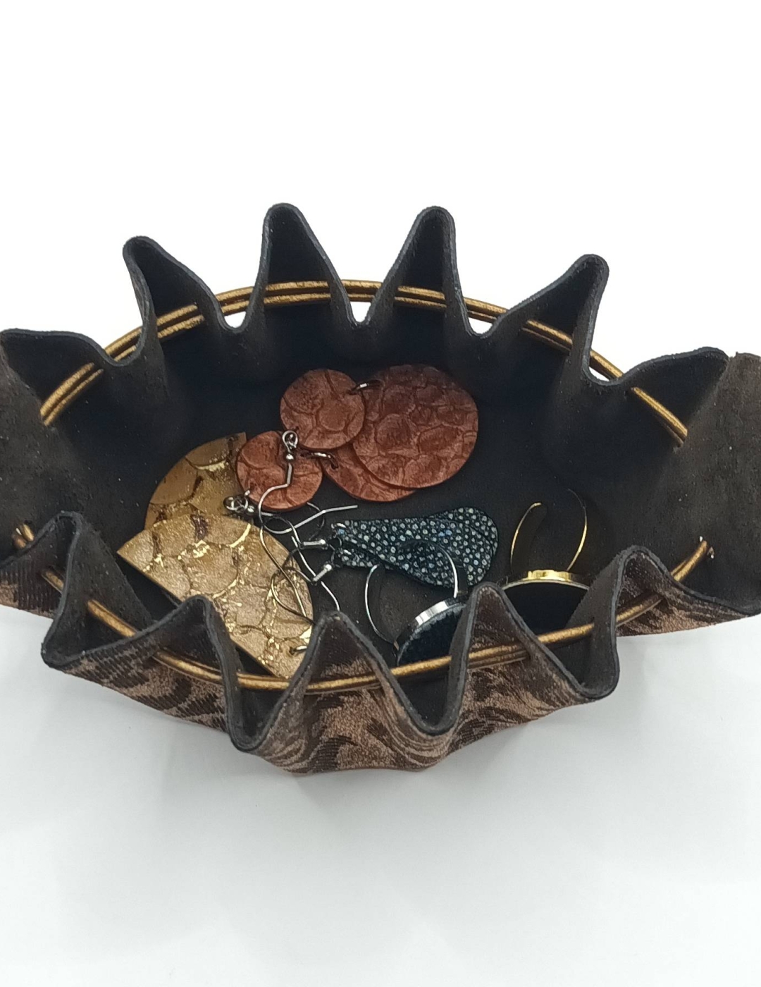 Grande bourse Bronze A gros motifs vintage