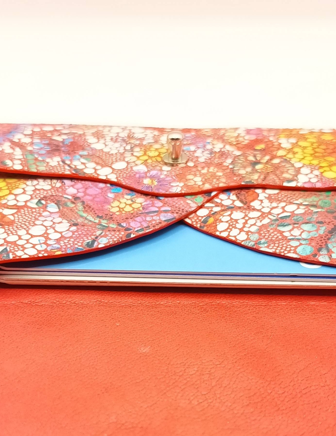 Porte-cartes Rouge fleuri