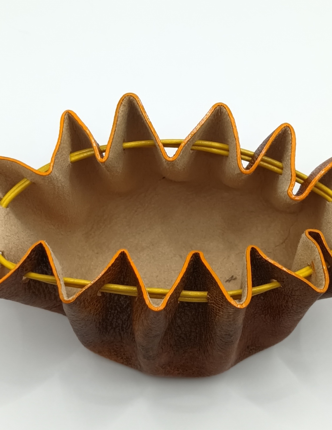 Grande bourse orange nuancé marron