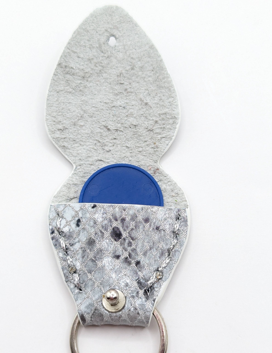 Étui à médiator Argent imitation serpent