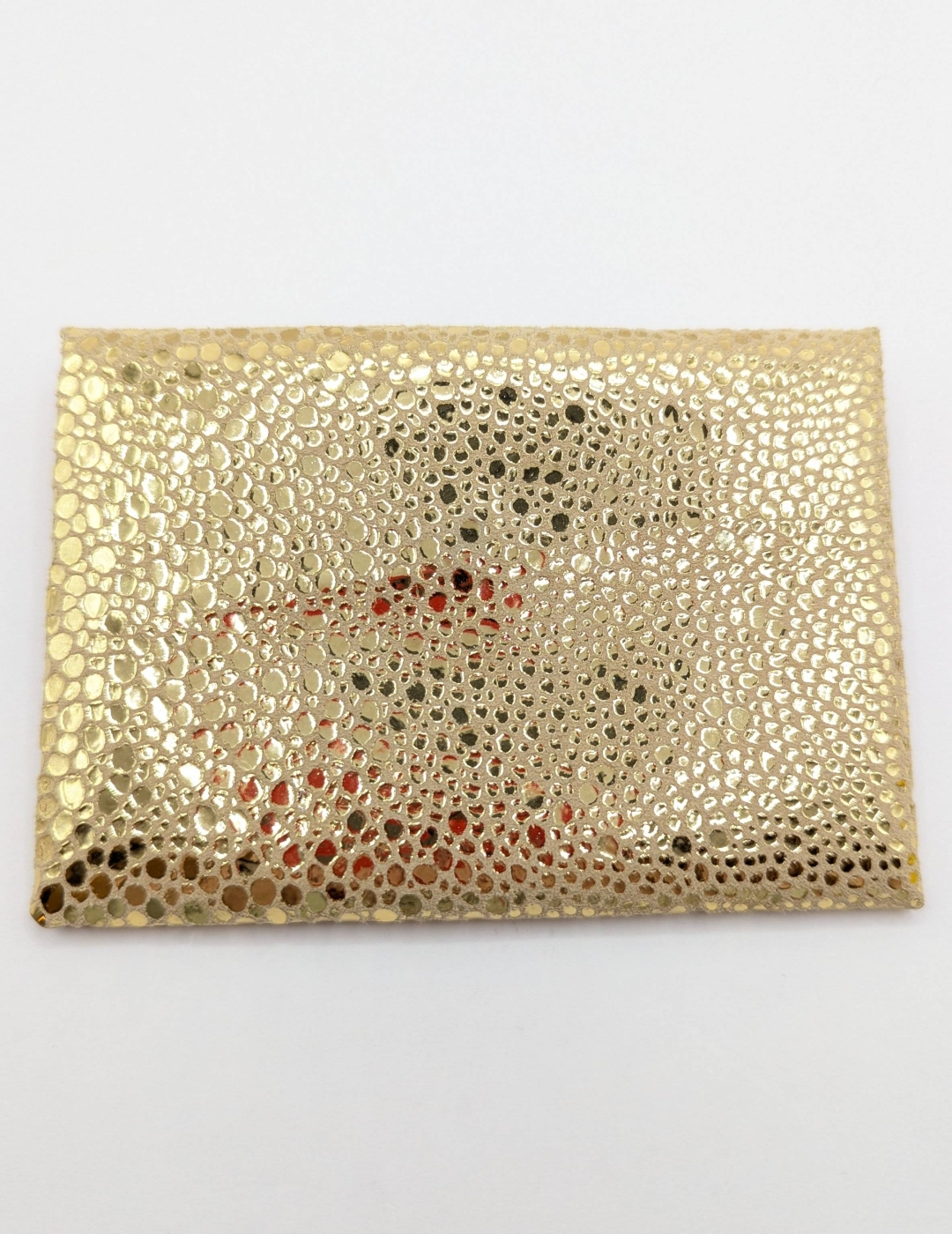 Porte-cartes Doré imitation grain galuchat