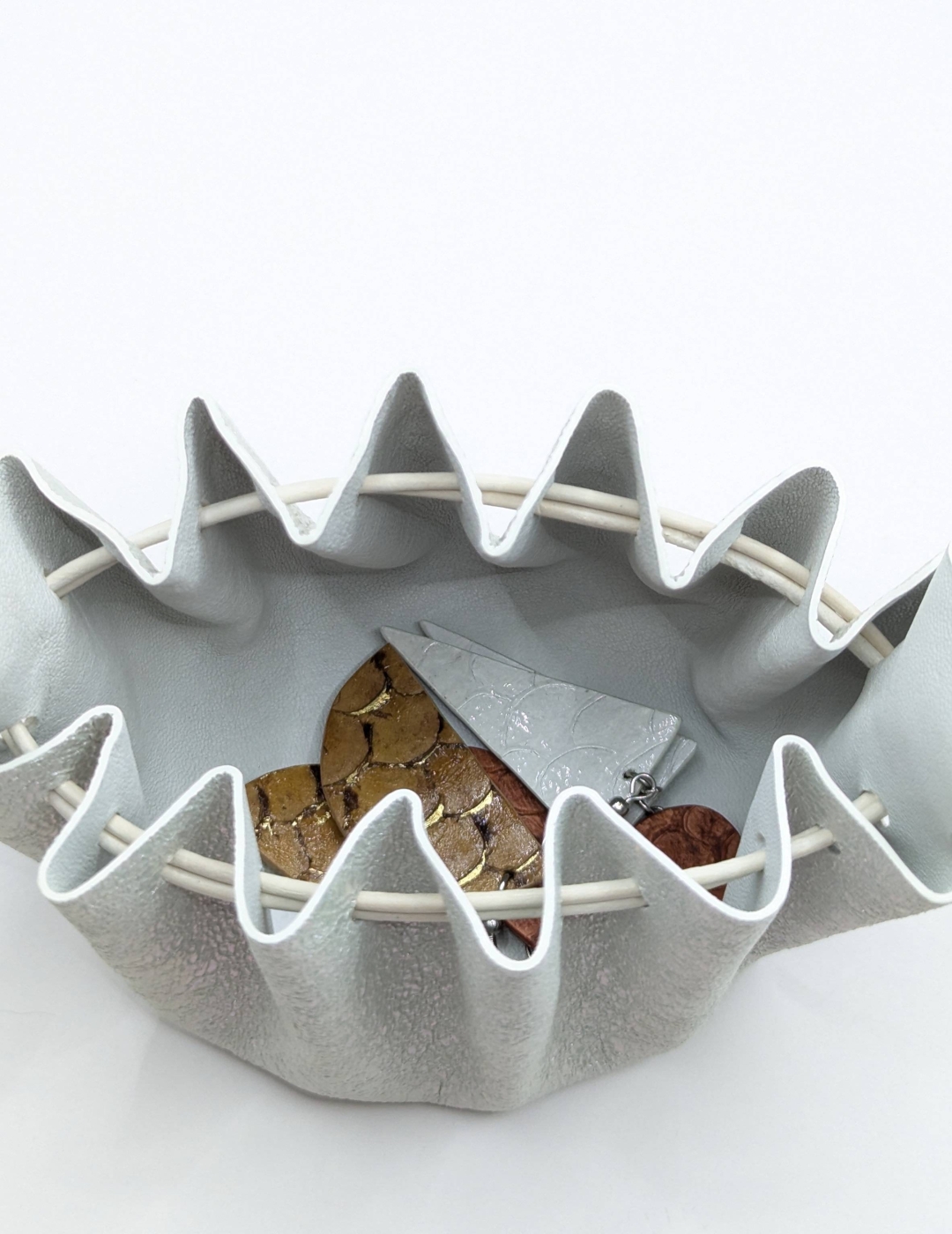 Grande bourse Vert d’eau Effet craquelé