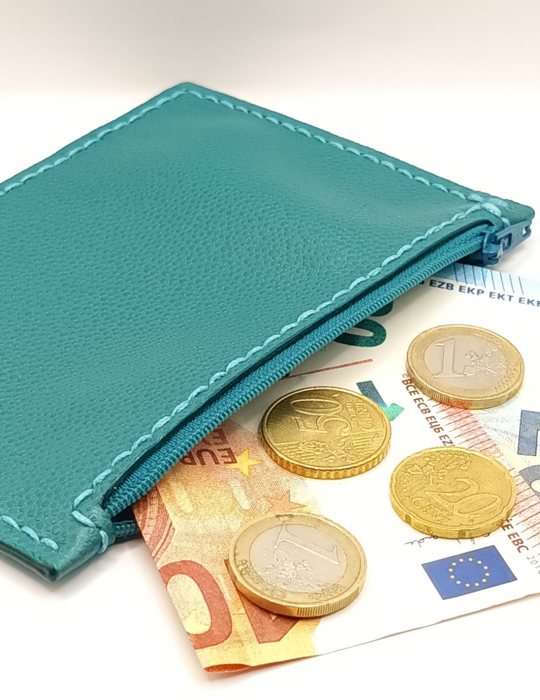 Porte-monnaie bleu canard et bleu