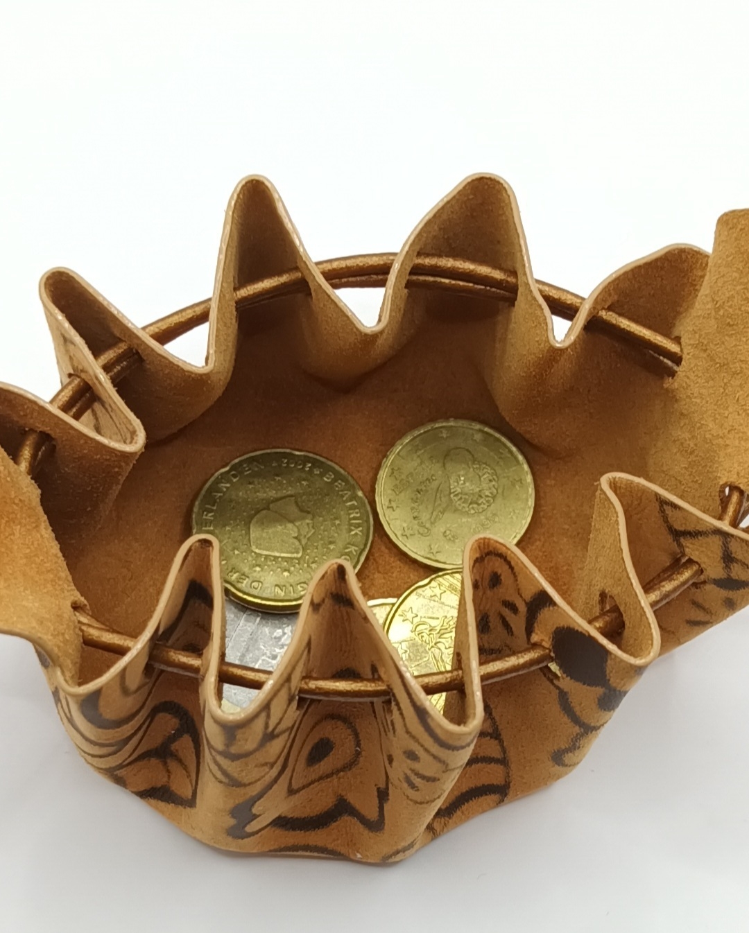 Petite bourse beige effet tatoué