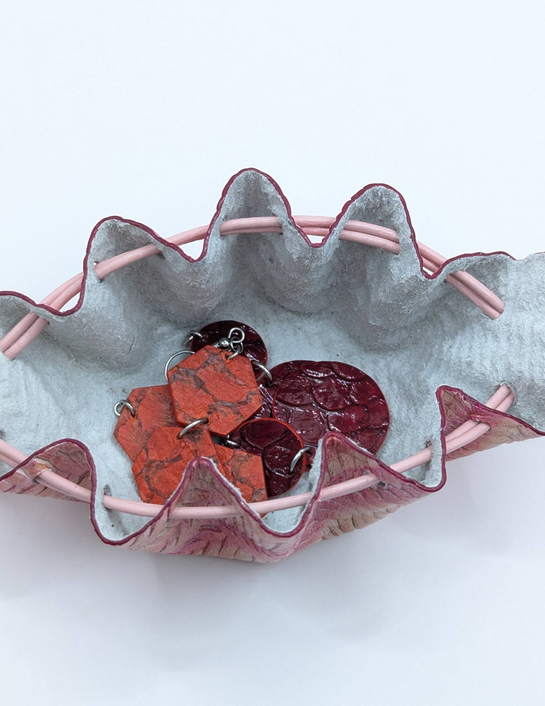 Petite bourse Rose nuancé Effet tressé