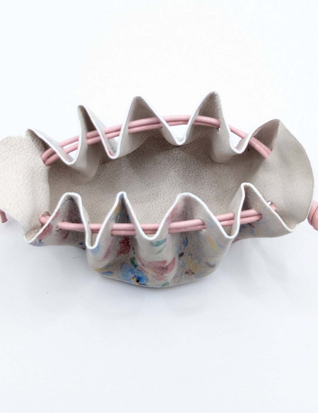 Petite bourse Beige rosé fleuri