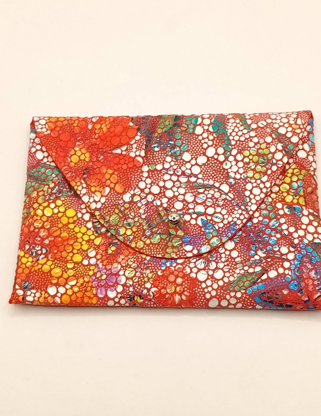 Porte-cartes Rouge fleuri