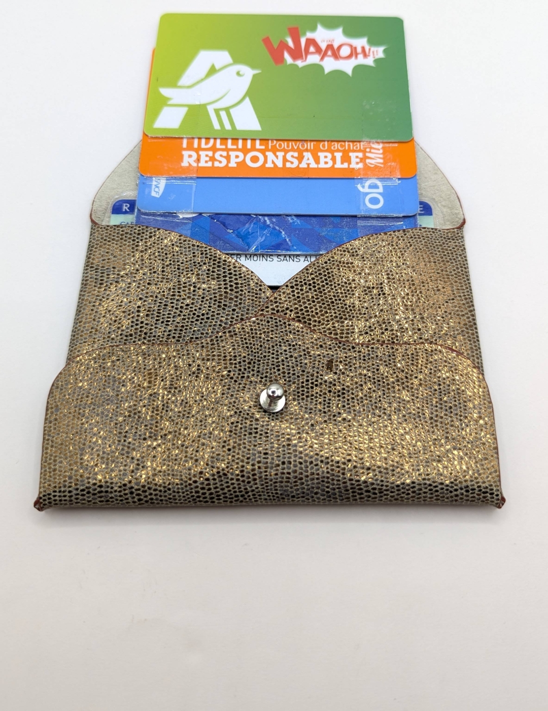 Porte-cartes Bronze pailleté