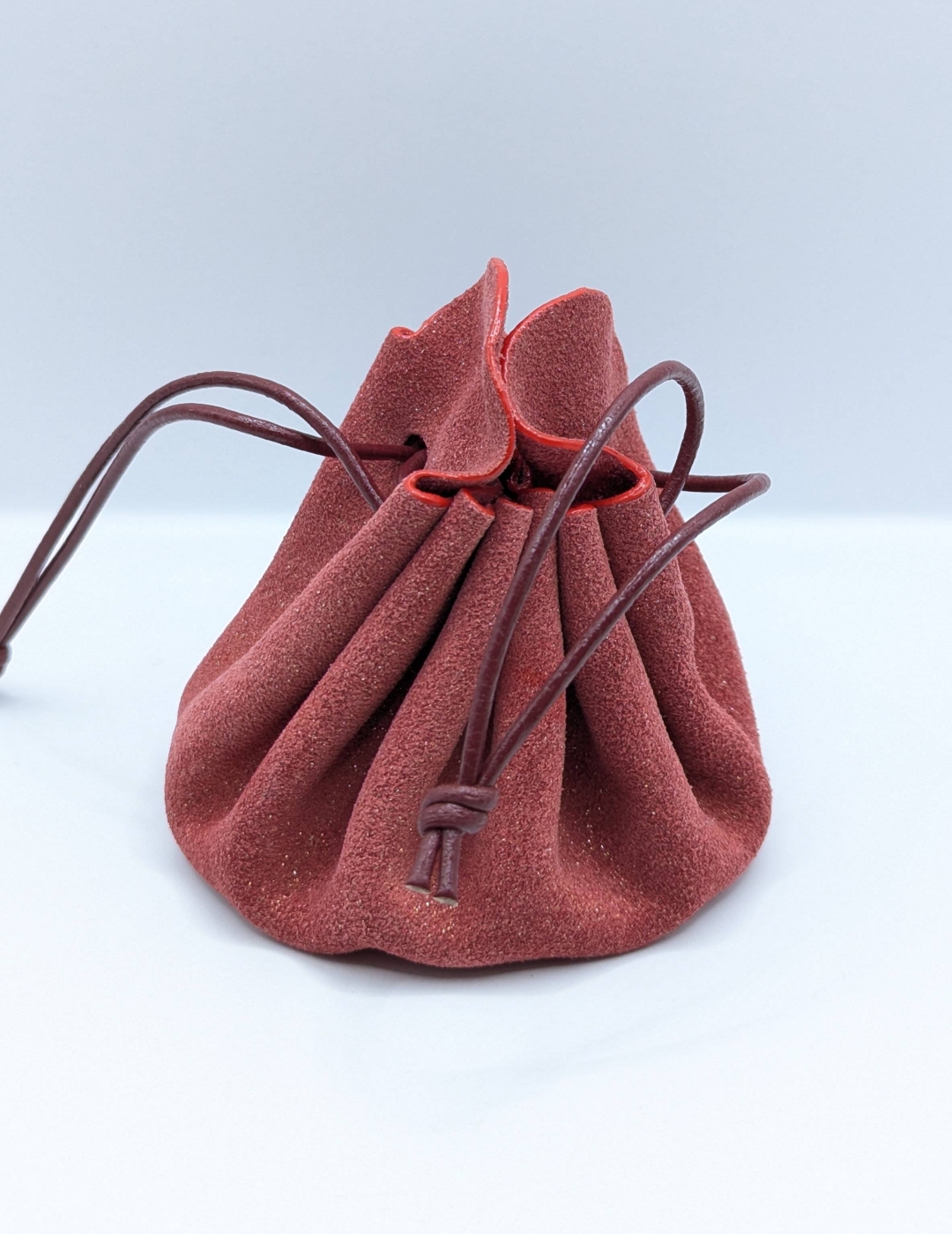 Grande bourse Rouge brut Pailleté doré