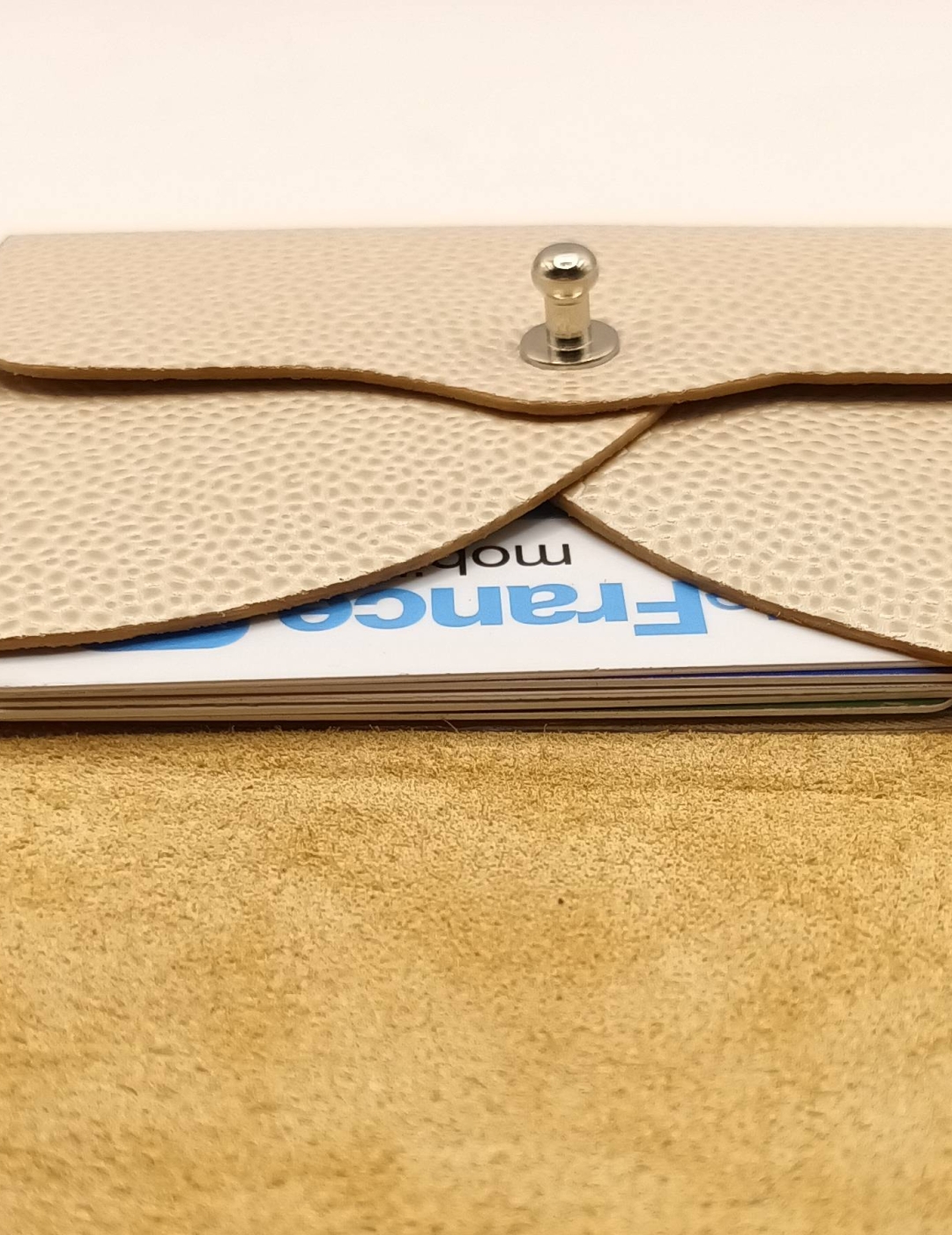 Porte-cartes Champagne grainé