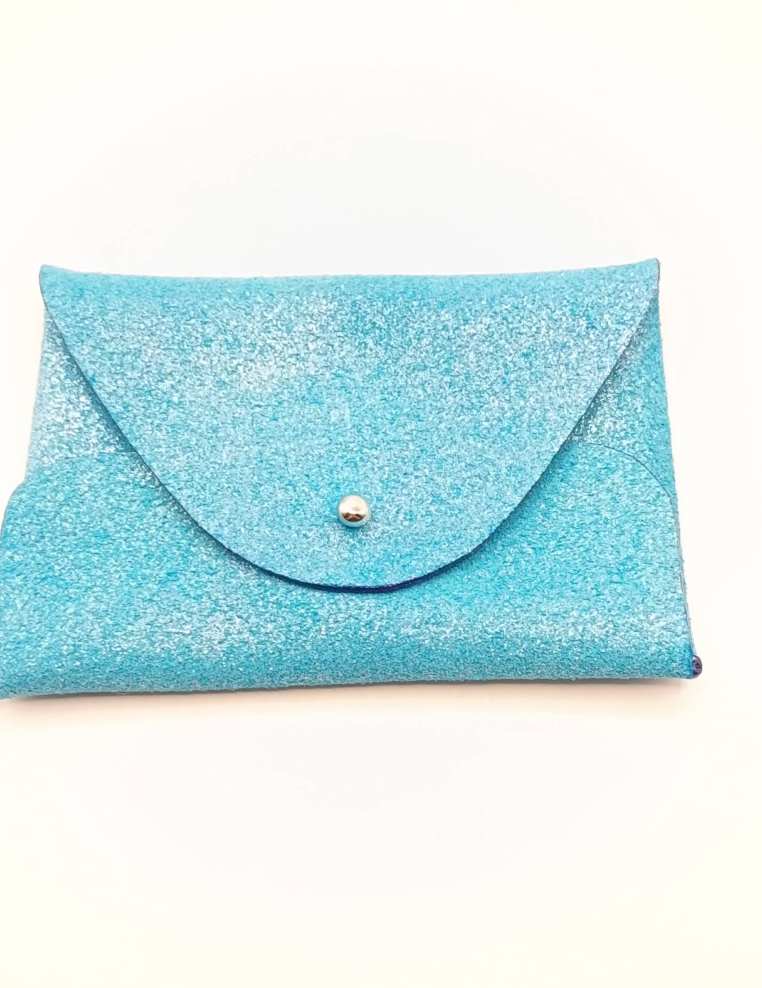 Porte-cartes Bleu velours pailleté