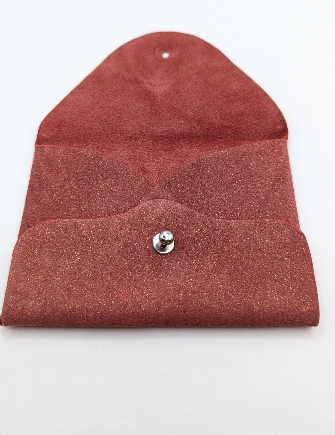 Porte-cartes Rouge velours pailleté doré