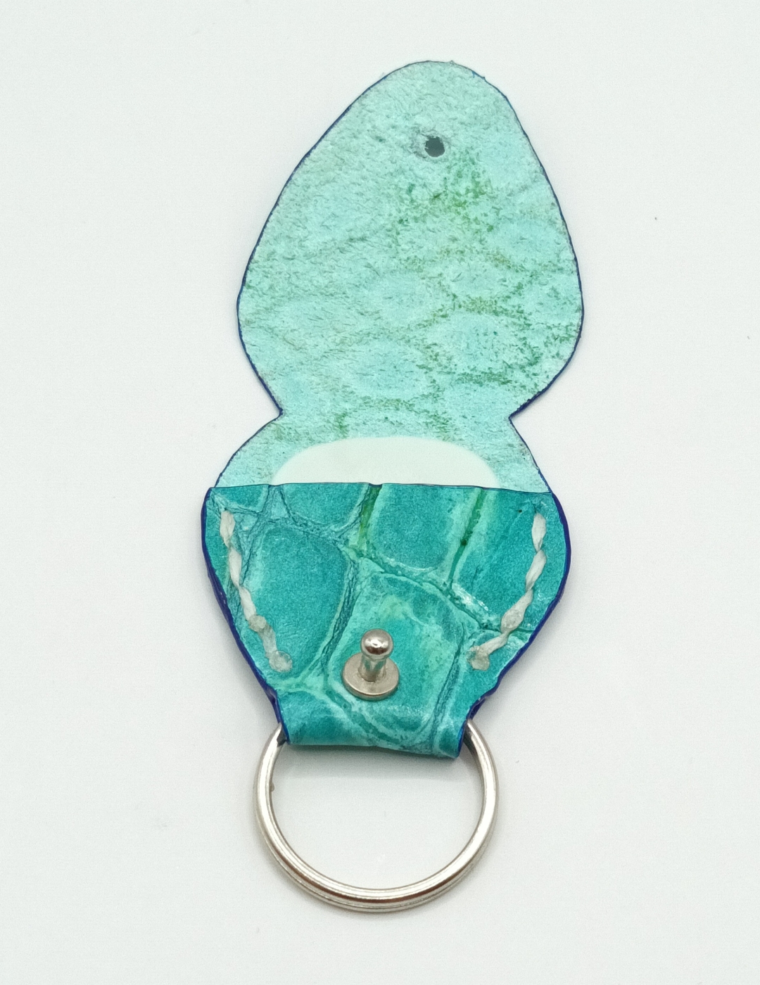 Étui à médiator Turquoise imitation crocodile