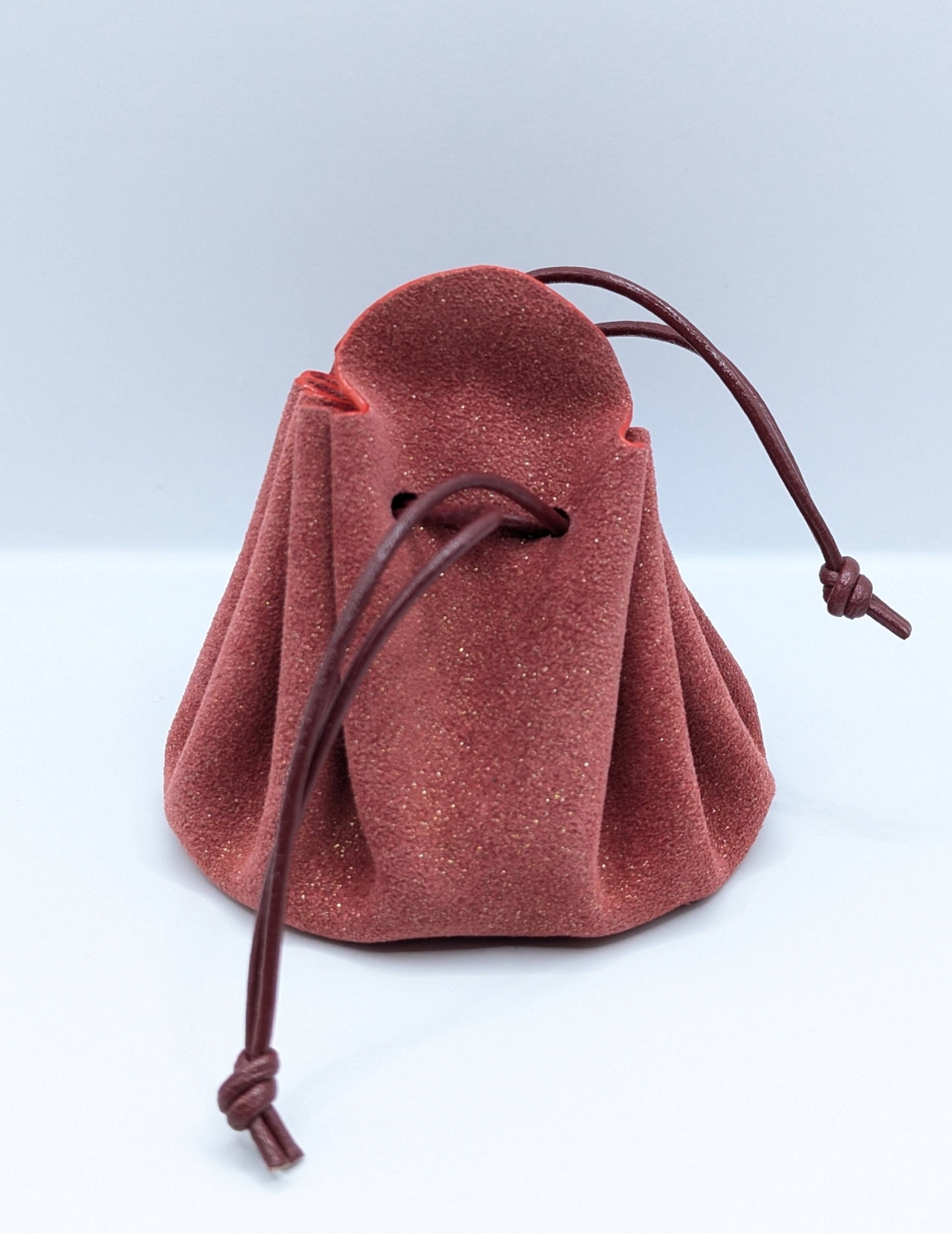 Grande bourse Rouge brut Pailleté doré