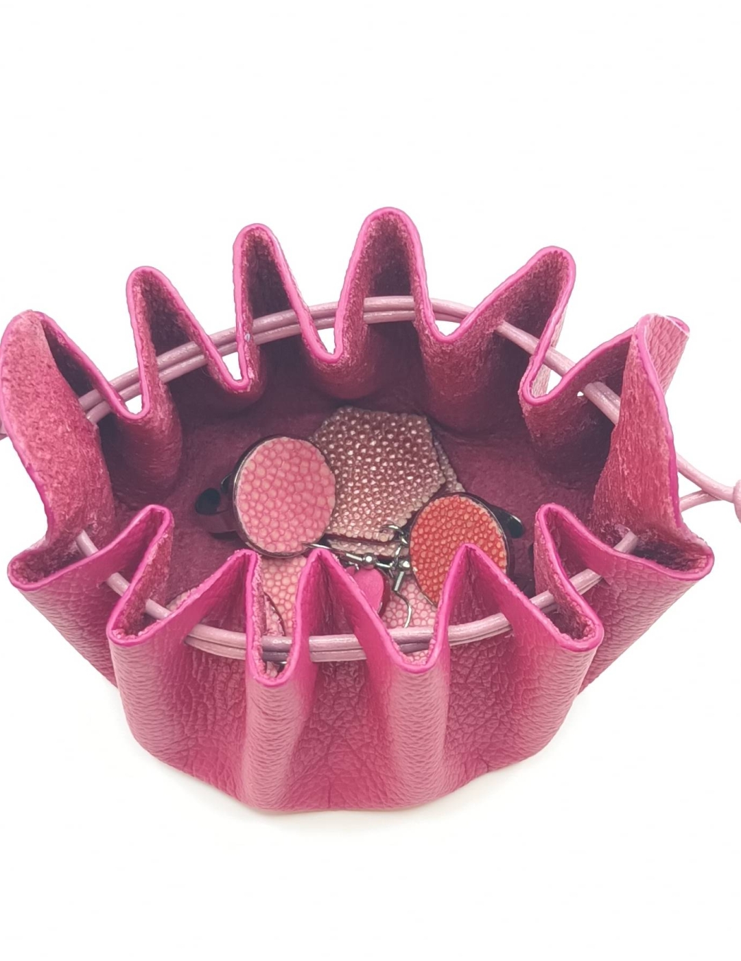 Grande bourse Rose foncé Grainé