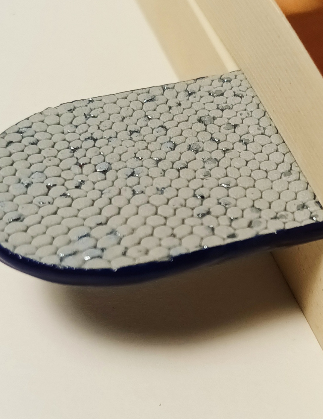 Marque-page bleu marine et bleu clair pailleté argent