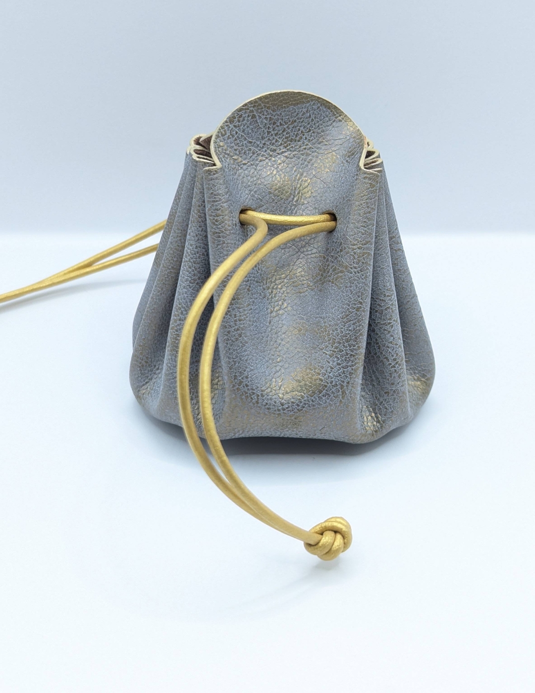 Grande bourse Mauve gris et doré