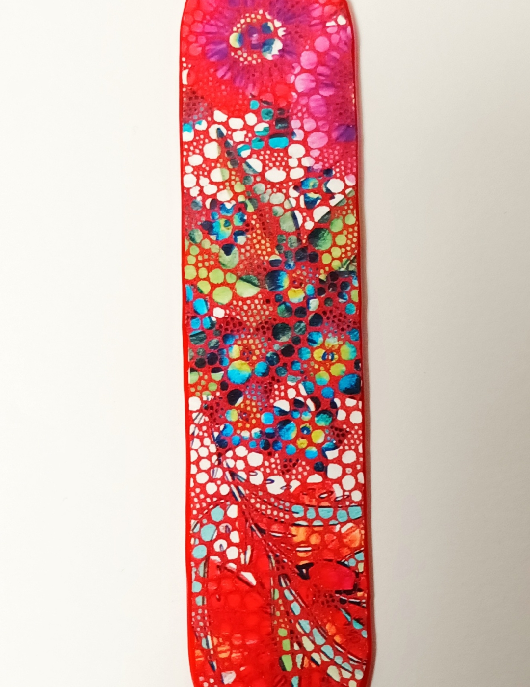 Marque-page rouge fleuri et rouge