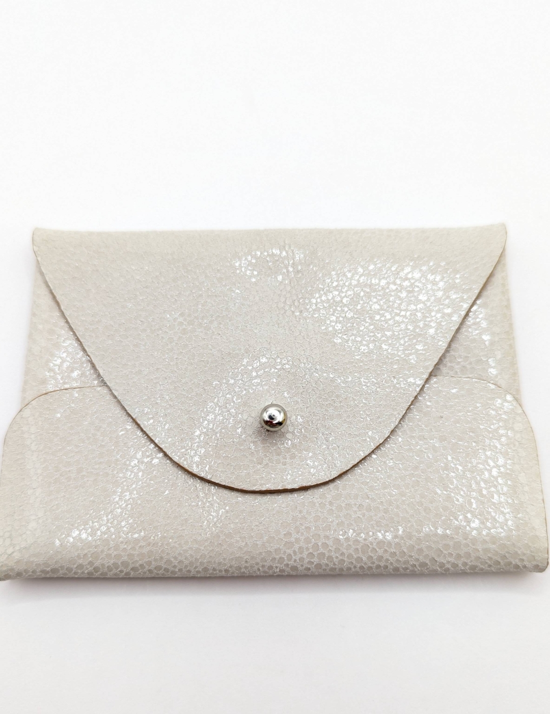 Porte-cartes Beige imitation grain galuchat