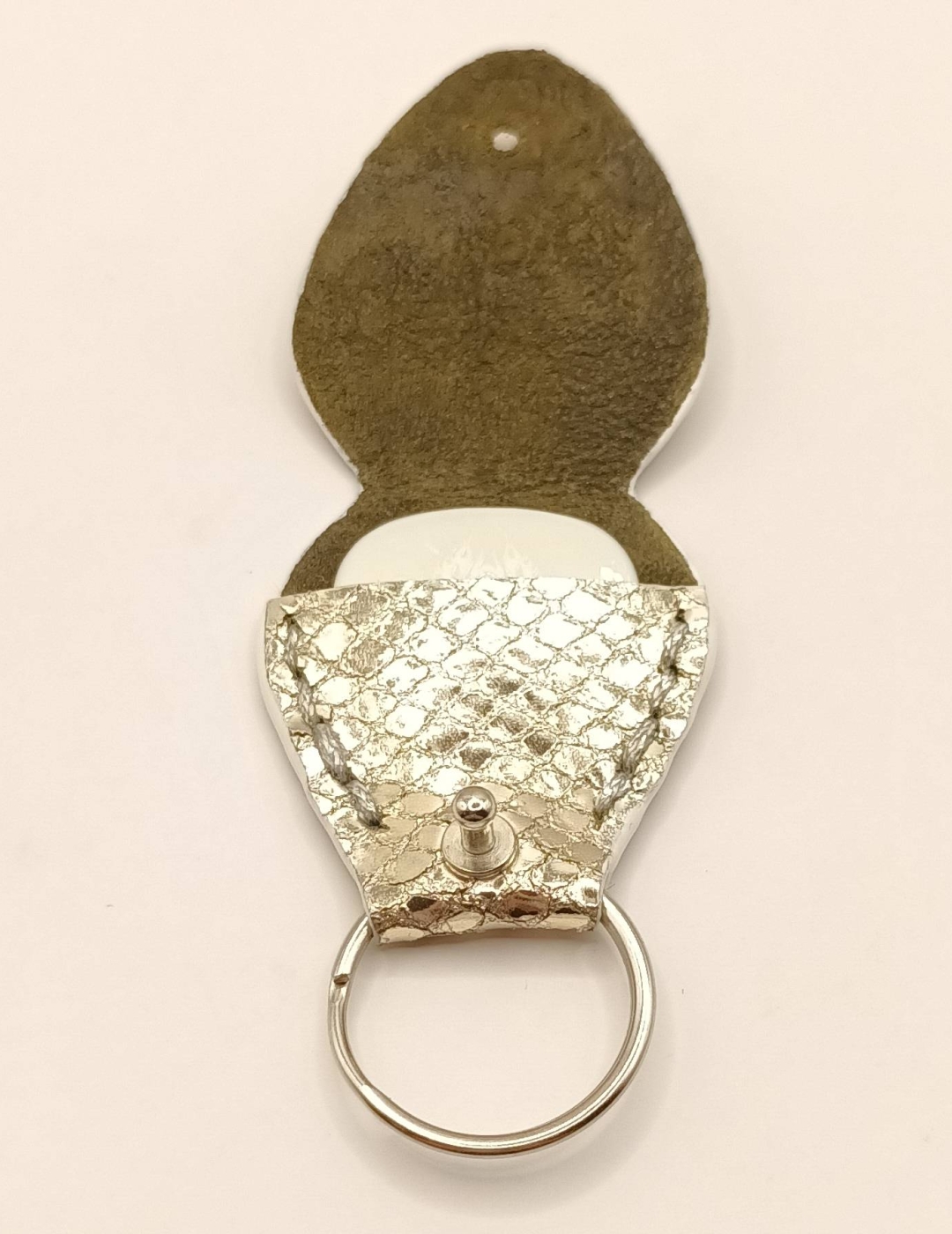 Étui à médiator Argenté doré imitation serpent