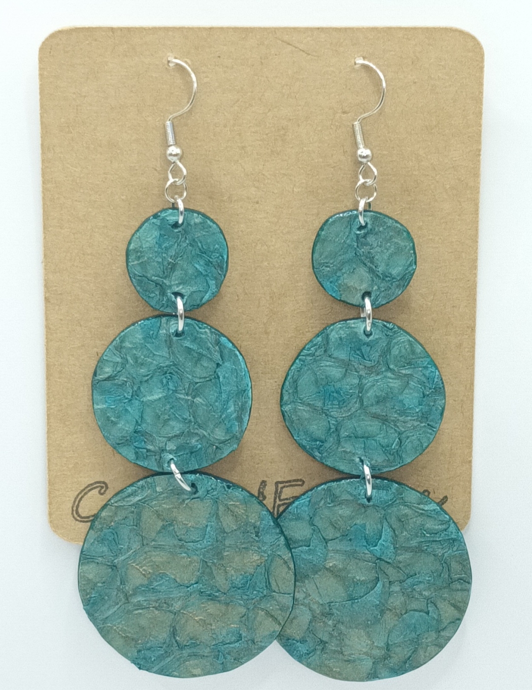 Grandes Boucles d’oreilles bulle vertes à reflets doré en Perche