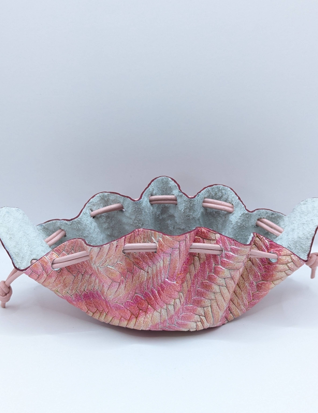 Petite bourse Rose nuancé Effet tressé