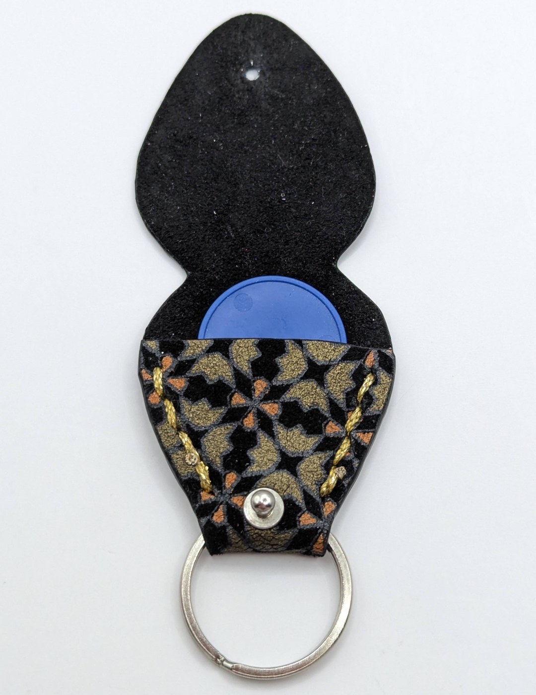 Étui à médiator Noir fleurs vintage