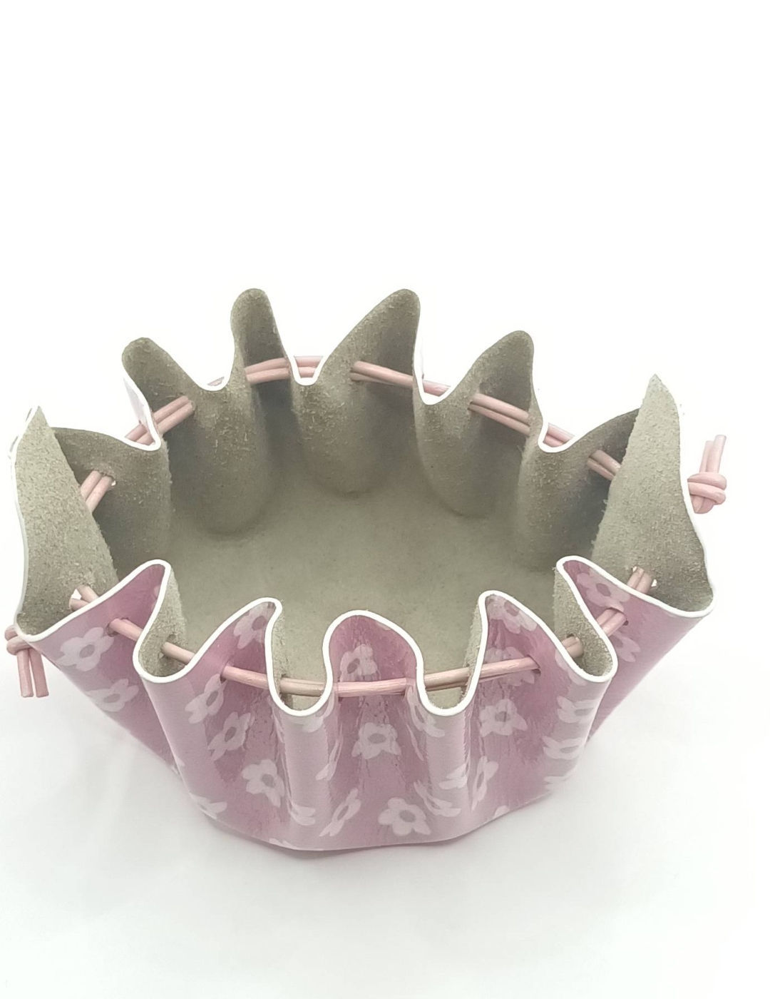 Grande bourse Rose pâle Motif petites fleurs