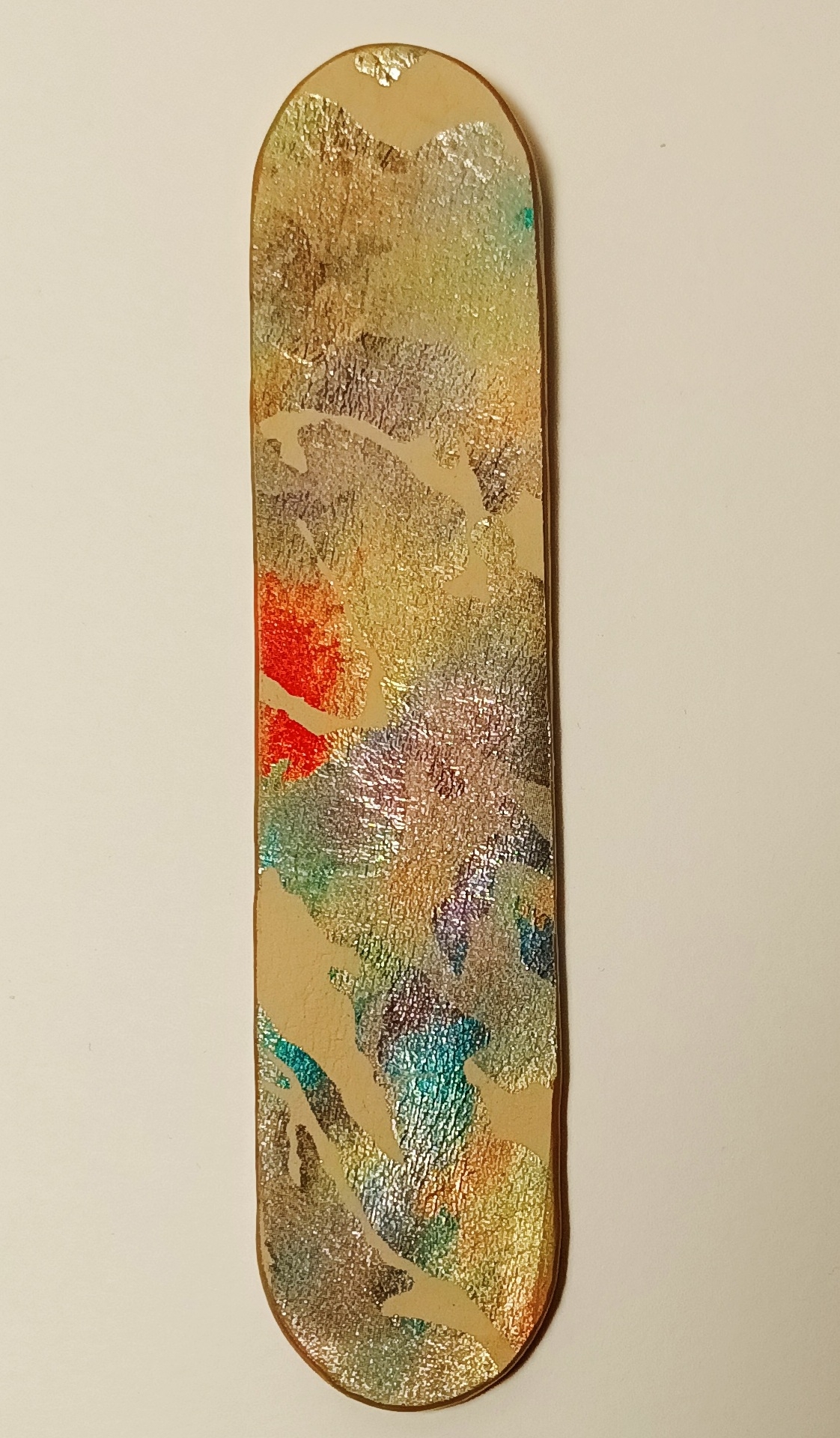 Marque-page camouflage irisé multicolore et beige
