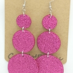 Grandes Boucles d’oreilles bulle rose pailletté