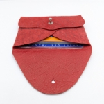 Porte-cartes Rouge velours effet nervuré