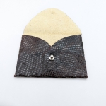 Porte-cartes Bordeaux très foncé imitation serpent