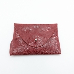 Porte-cartes Rouge imitation grain galuchat
