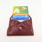 Porte-cartes Rouge imitation grain galuchat