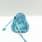 Petite bourse Bleu turquoise Métallisé froissé