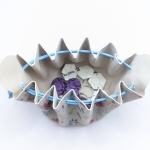 Grande bourse Blanc fleuri Touché velours