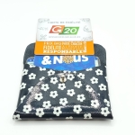 Porte-cartes Noir à petites fleurs blanches