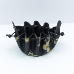 Petite bourse Noir A fleurs vertes