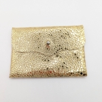 Porte-cartes Doré imitation grain galuchat