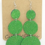 Grandes Boucles d’oreilles bulle  vertes perlé