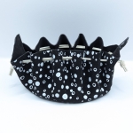 Grande bourse Noir Motif bulles blanches