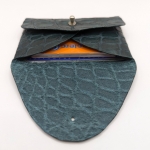 Porte-cartes Vert foncé imitation crocodile