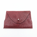 Porte-cartes Bordeaux imitation léopard