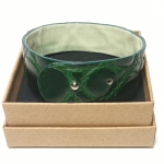 Bracelet effet crocodile vert foncé