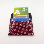 Porte-cartes Rouge à petites fleurs rose