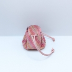Petite bourse Rose nuancé Effet tressé