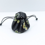 Petite bourse Noir A fleurs vertes