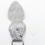 Étui à médiator Argent imitation serpent