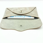 Porte-cartes Beige imitation léopard doré