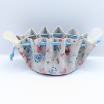 Grande bourse Crème fleuri Touché velours